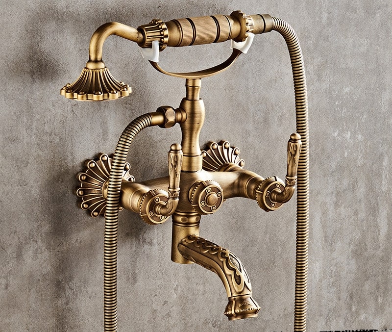 Lafis Bathtub Shower Faucet - Long Handle Shower - bathtub bronze