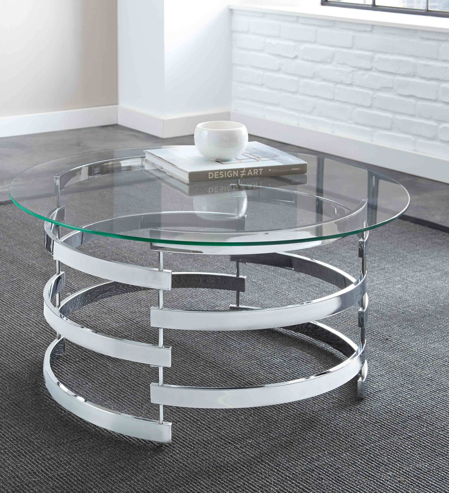 Tayde Coffee Table | Silver & Glass - - tables