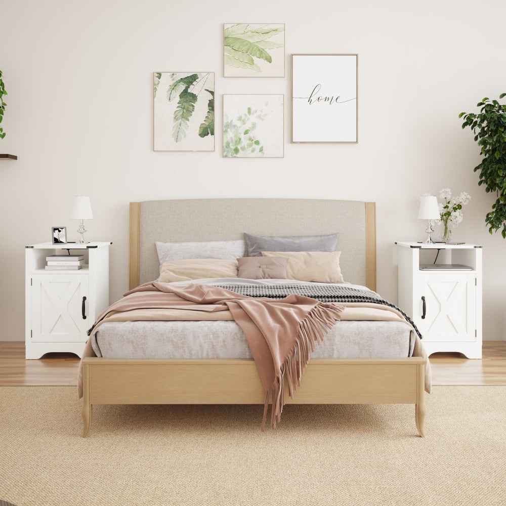 Gerang Farmhouse Nightstands | Set Of 2 | White - Default - nightstand
