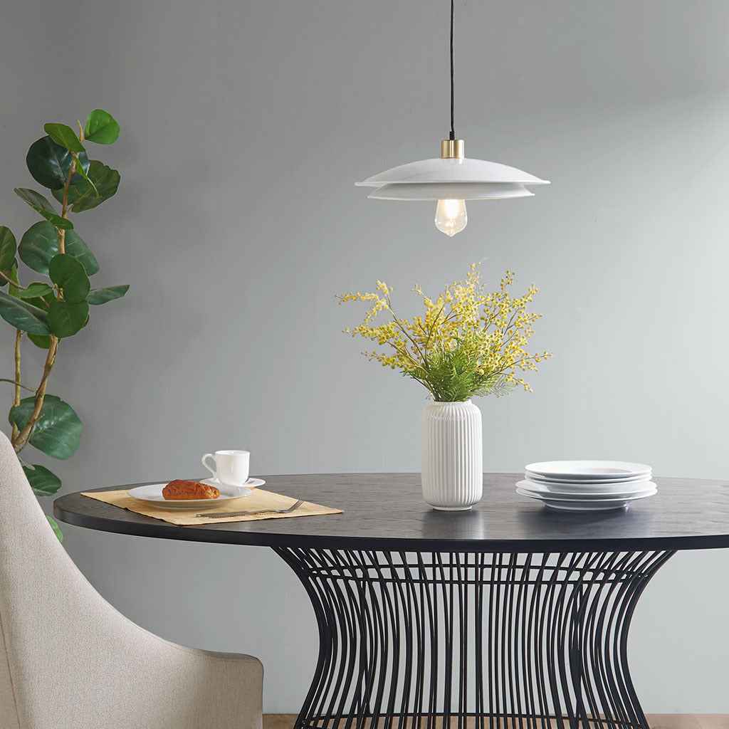 Ierge 2-Tier Layered Shade Pendant Light | White - Default - pendant light