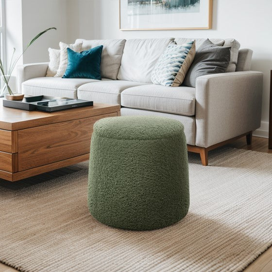 Slovers Round Storage Ottoman | Green - Default - bench
