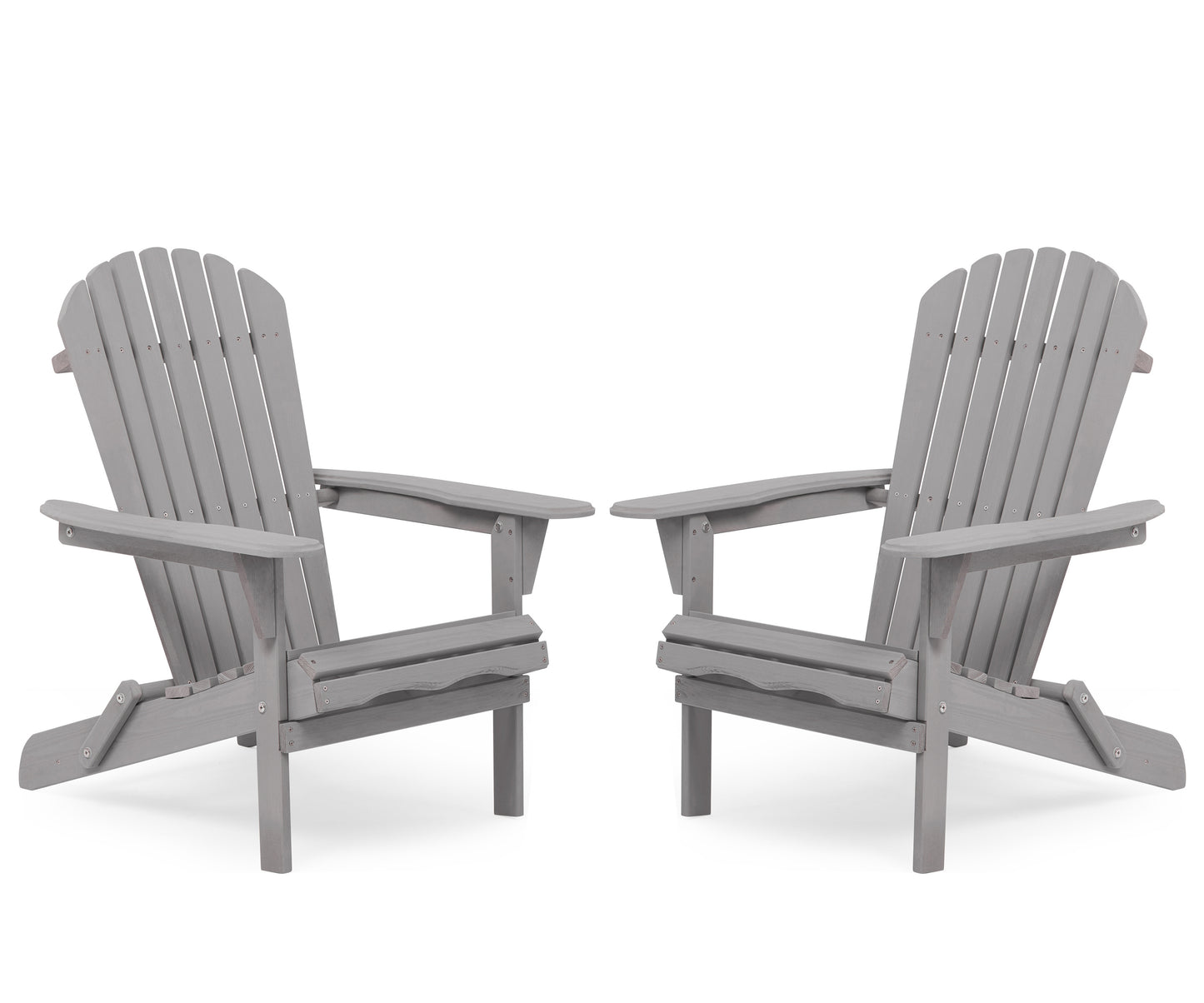 Mashza Outdoor Lounge Patio Chairs | Set of 2 Wood | Grey - Default - garden furnishing