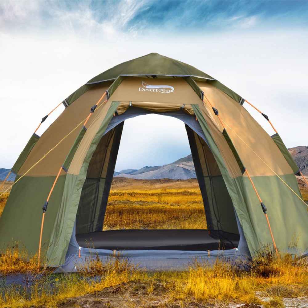 Automatic Setup Hexagonal Tent - Khaki 5 to 8 Persons - Tent