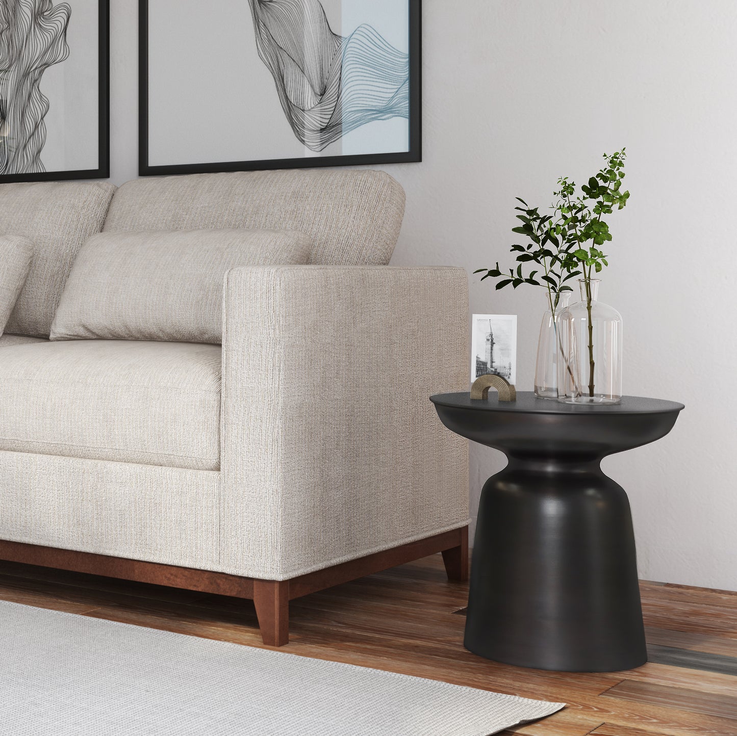 Meyor Metal Accent Table | Antique Black Copper - - tables