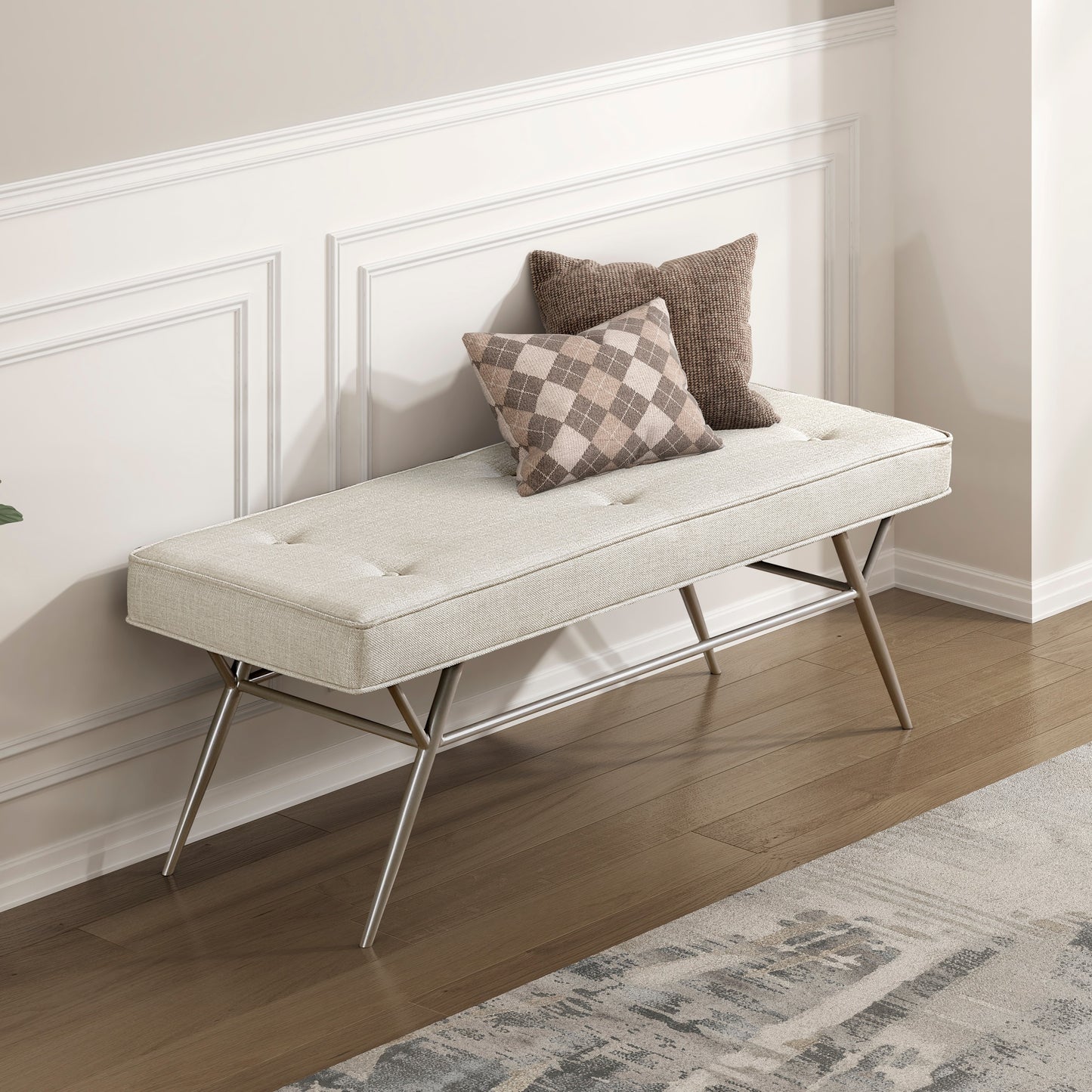 Rictin Contemporary Entryway Bench | Champagne - Default - bench
