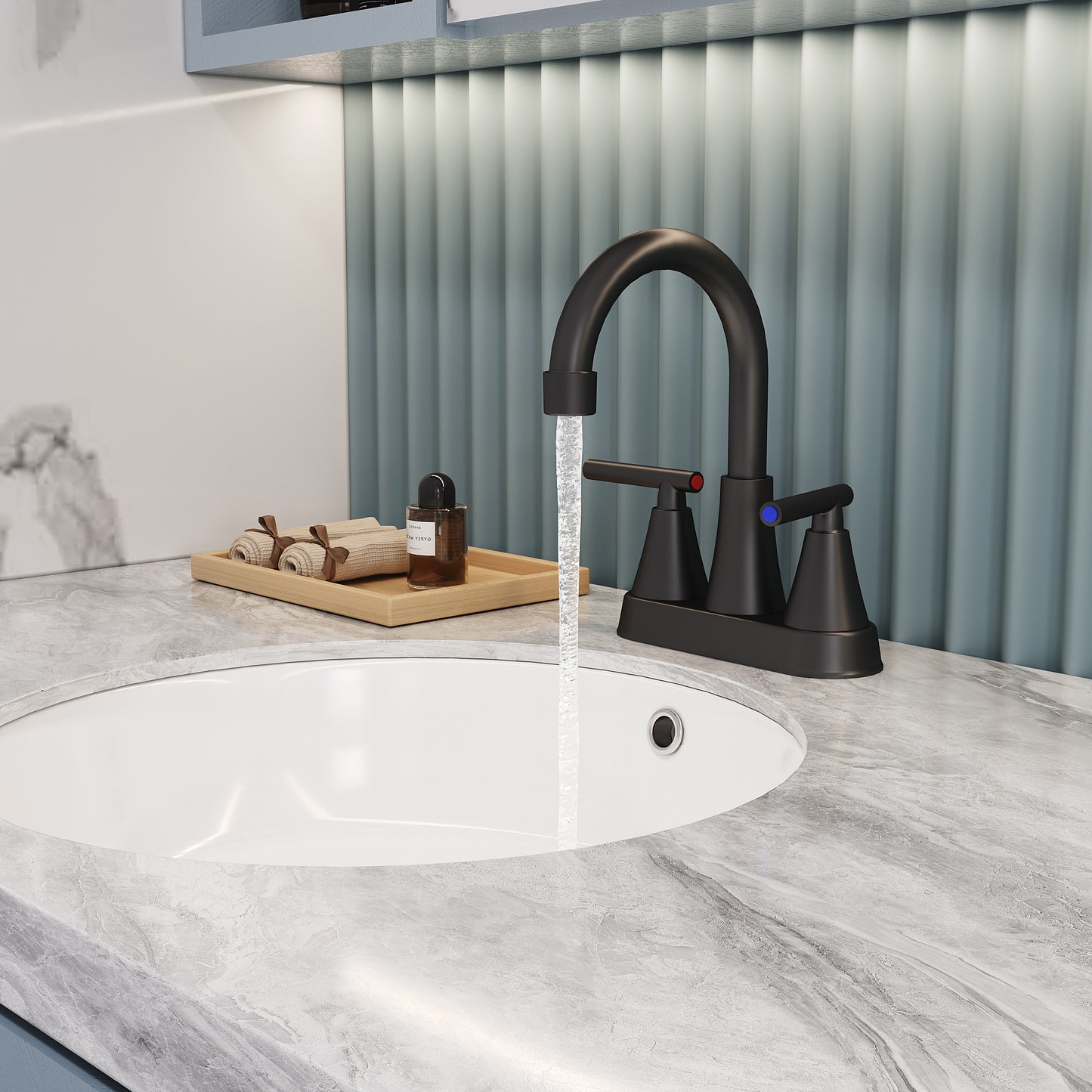 Lienala Centerset Bathroom Faucet | Matt Black - Default - bathroom faucets