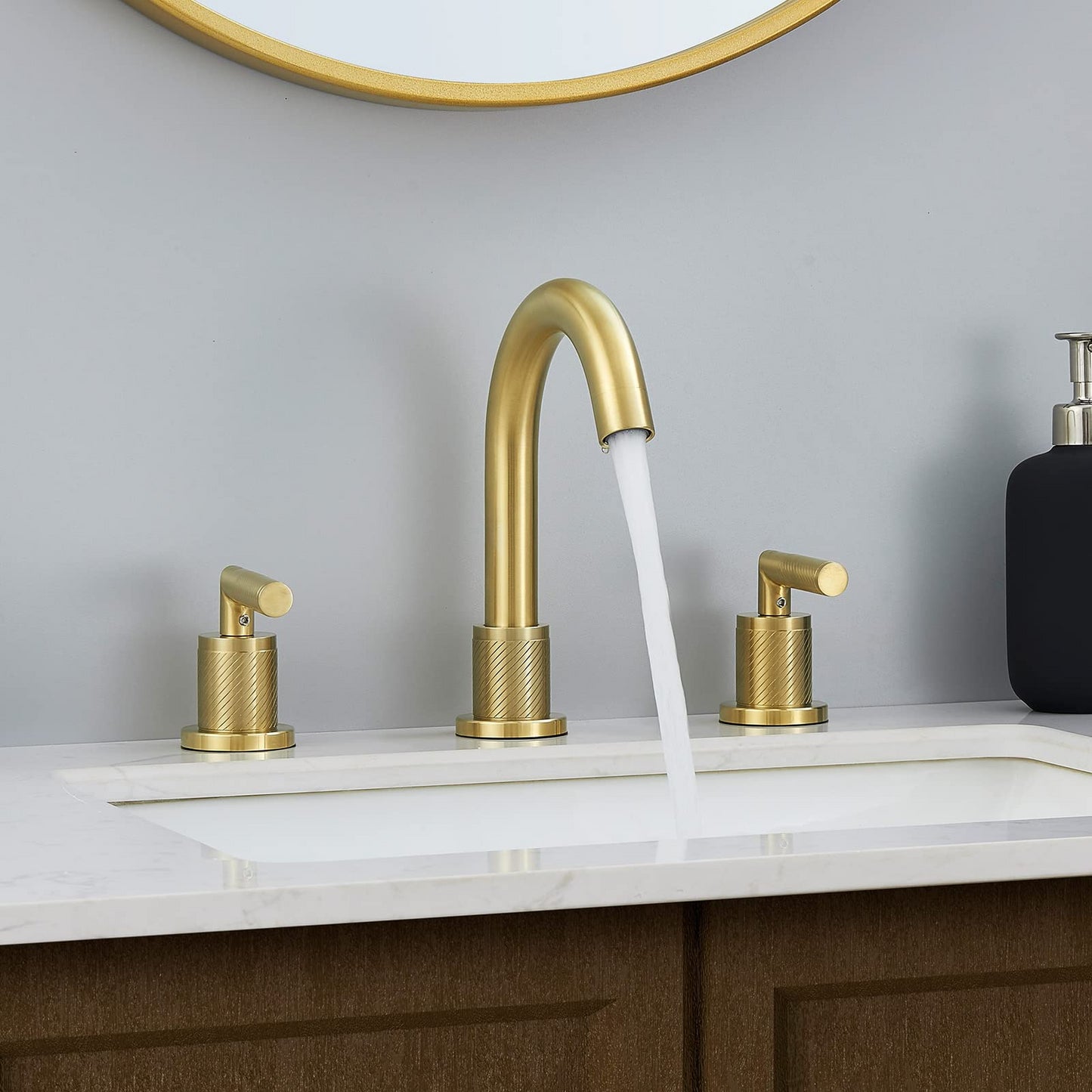 Vultica Widespread Bathroom Faucet | Brushed Gold - Default - bathroom faucets