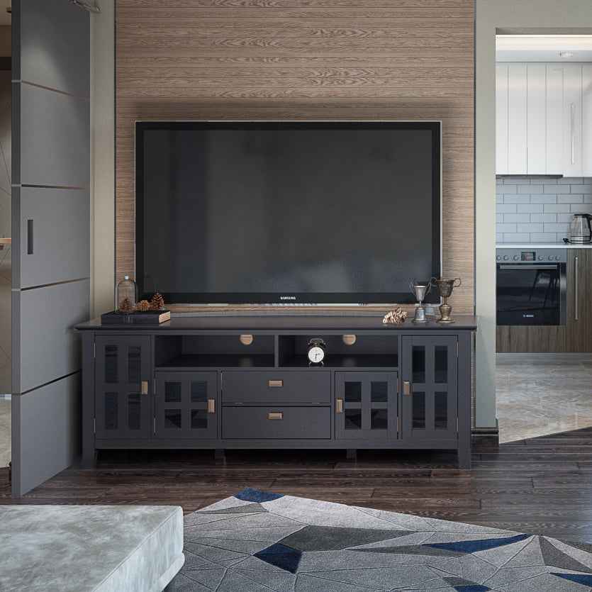 Berthol 72' Stylish TV Media Stand | Black - Default - tv console