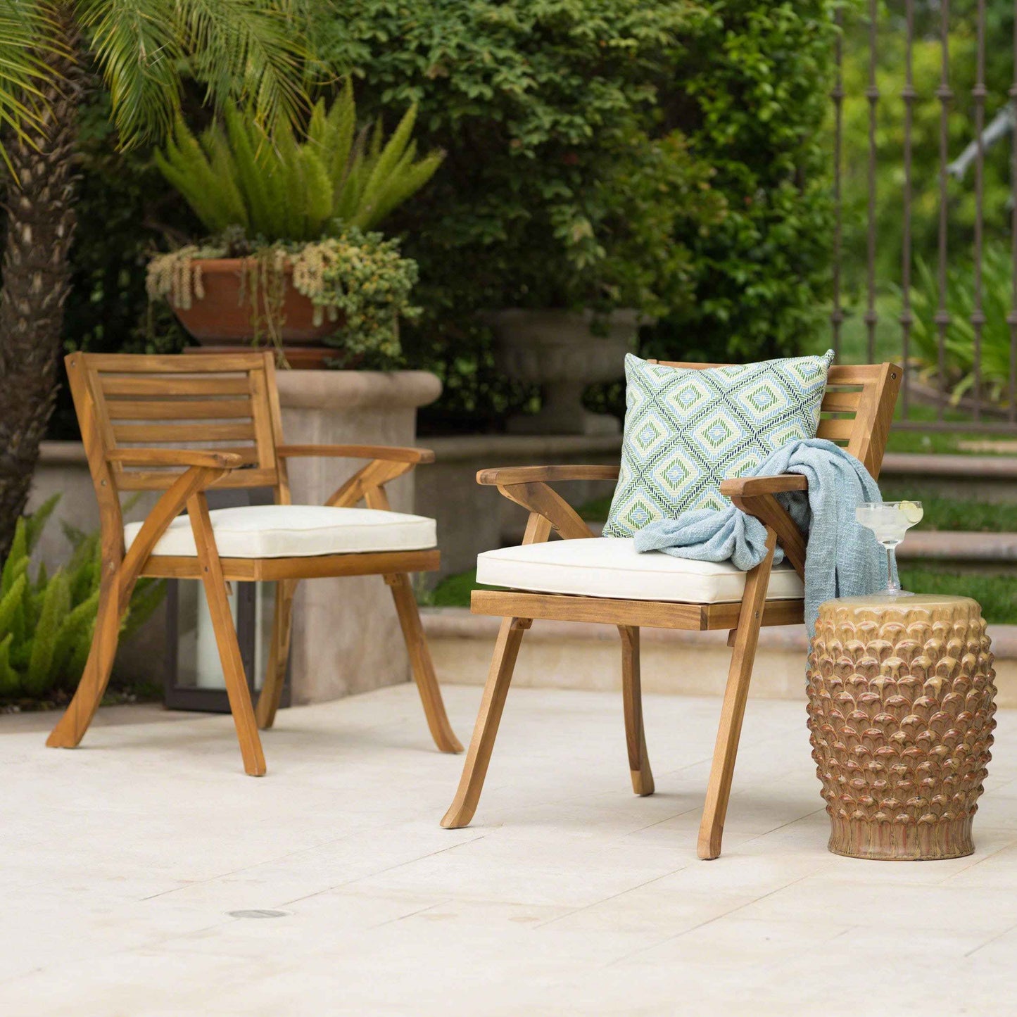 Hermosa Outdoor Chairs | Set of 2 | Brown - Default - garden furnishing