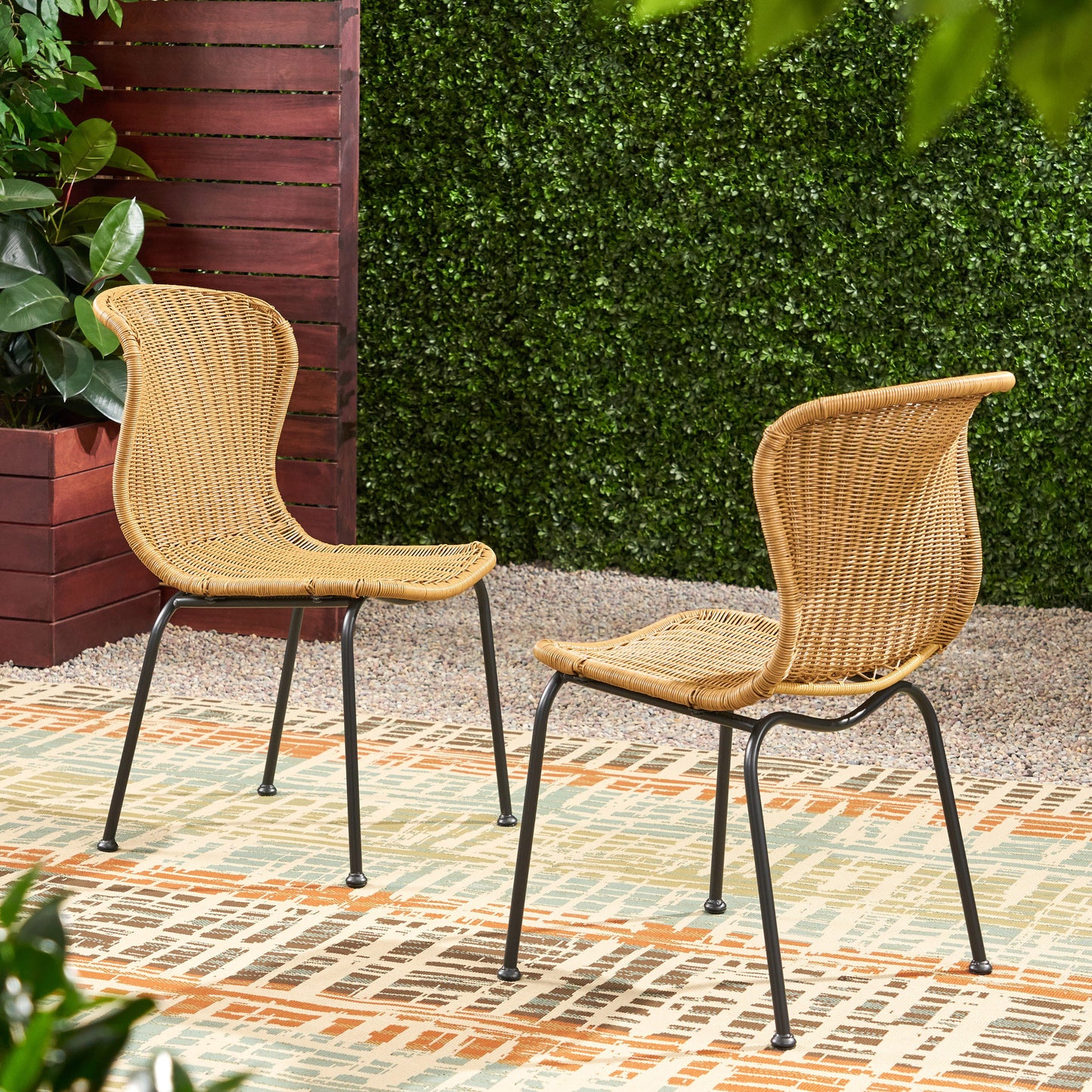 Solepa Boho Outdoor Chairs | Set of 3 | Natural - Default - garden furnishing