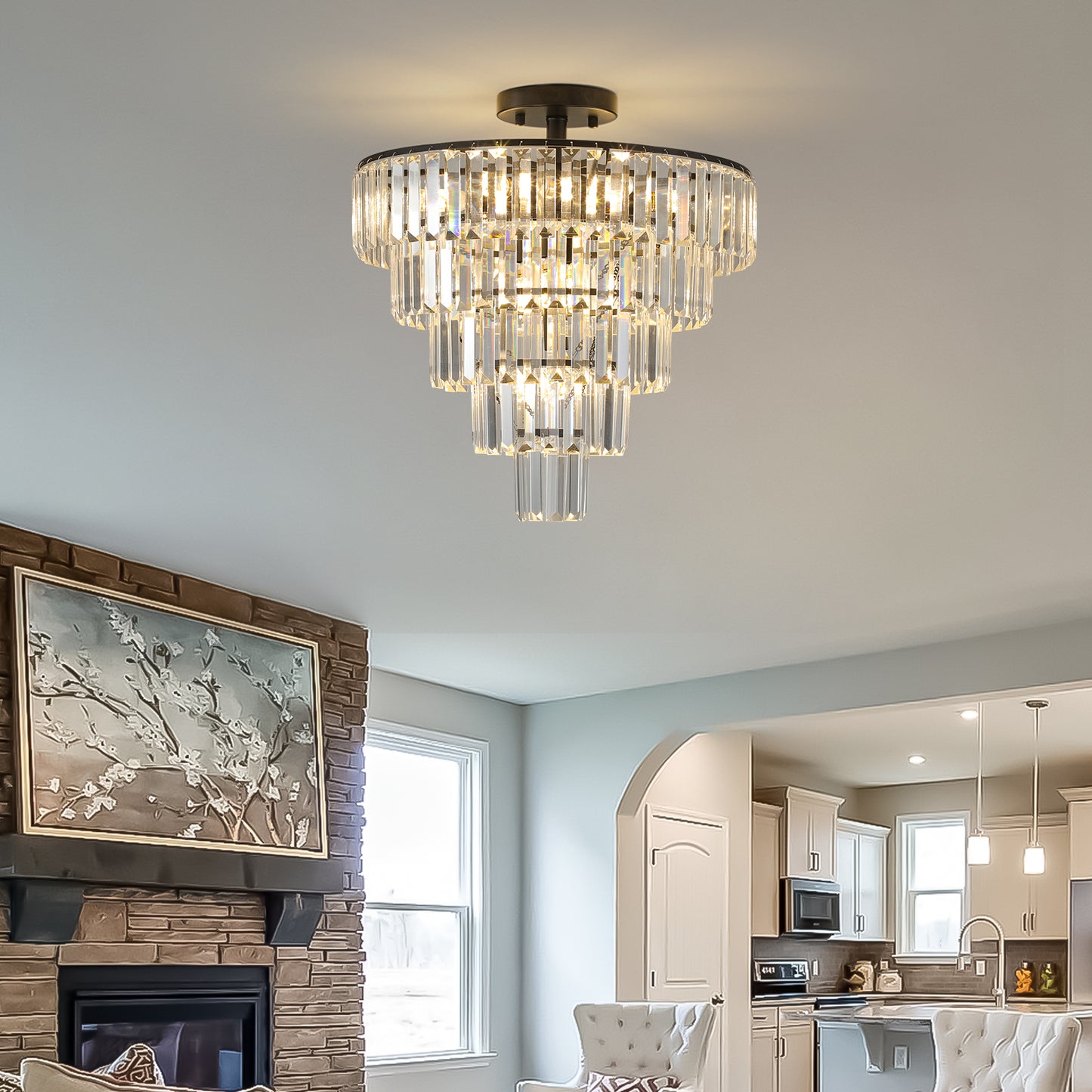 Laelis Luxury Crystal Chandelier | 10 Light Sources | Black - Default - chandeliers