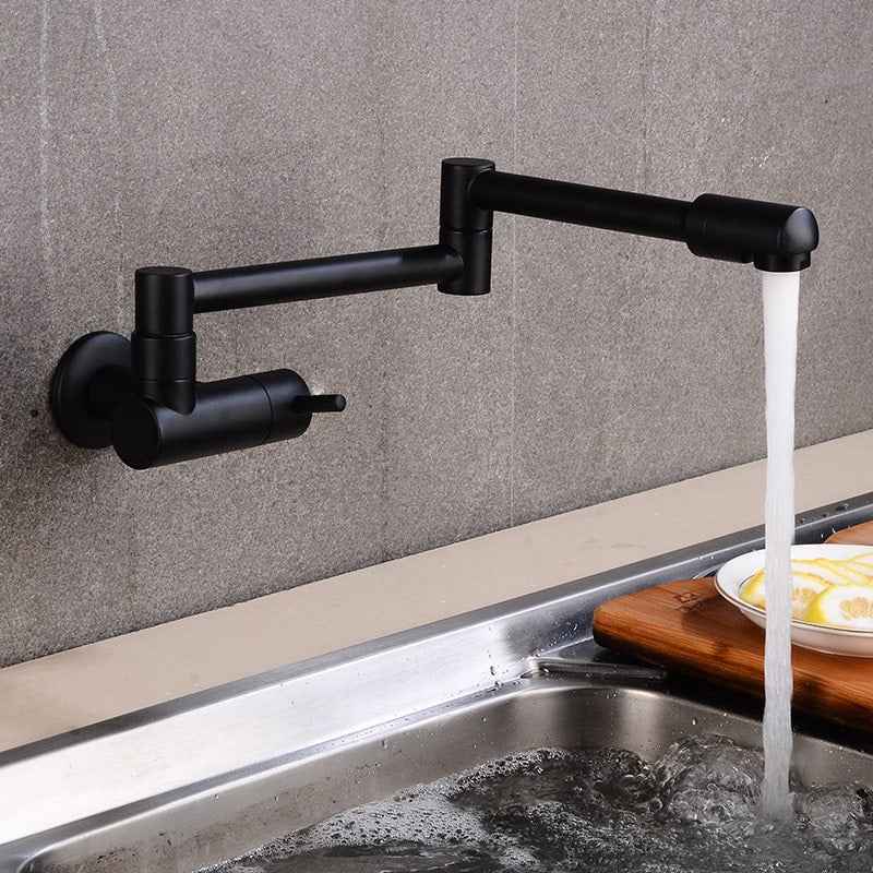 Aelph Wall-Mount Kitchen Faucet - - black pot filler silver wall mounted