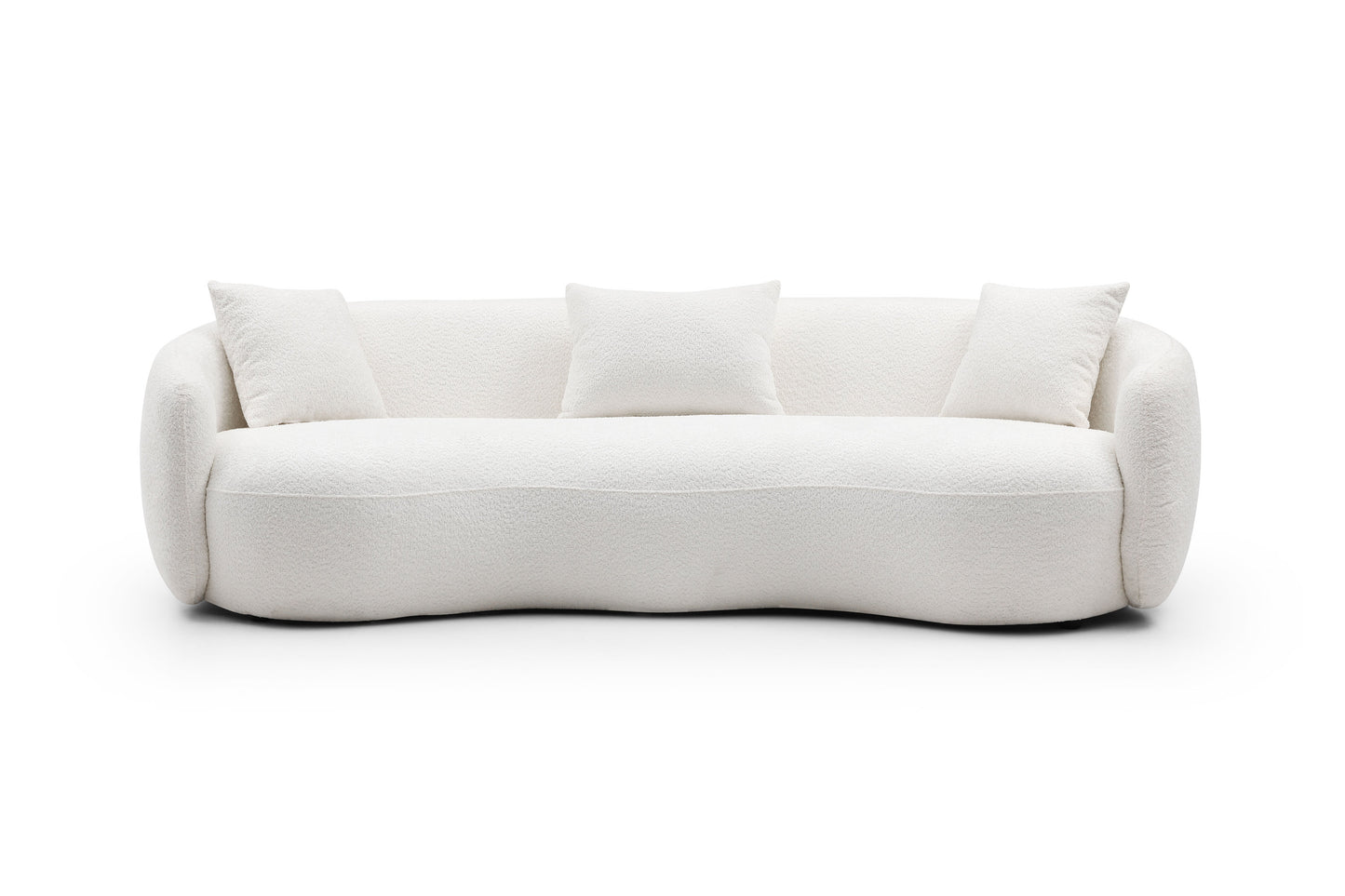 Synthea Modern Curved Sofa | White - - sofa
