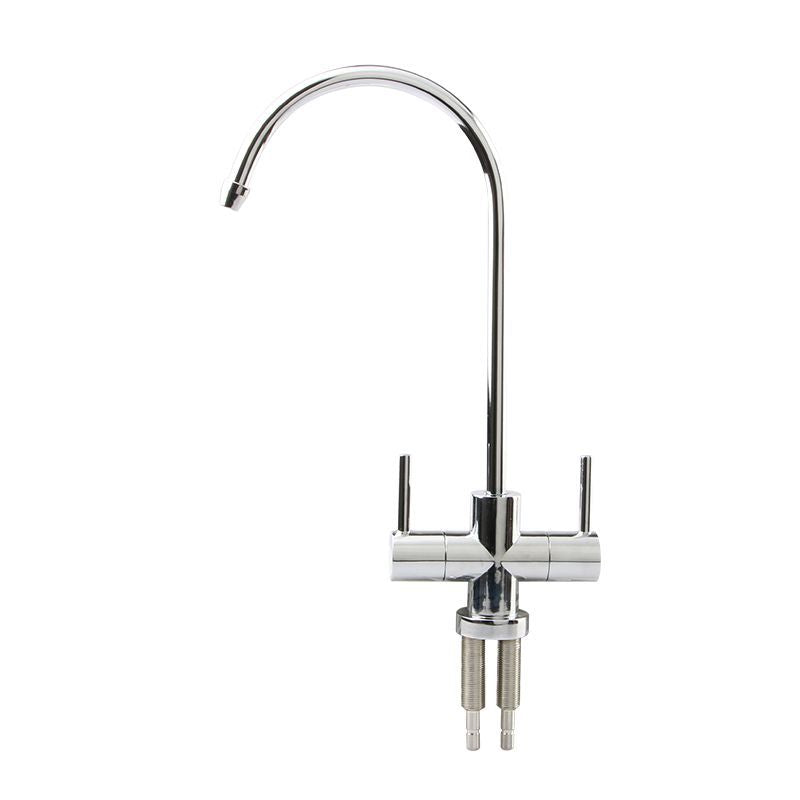 Virti Dual-Handle Kitchen Faucet - Silver - brushed silver chrome silver dual handle silver