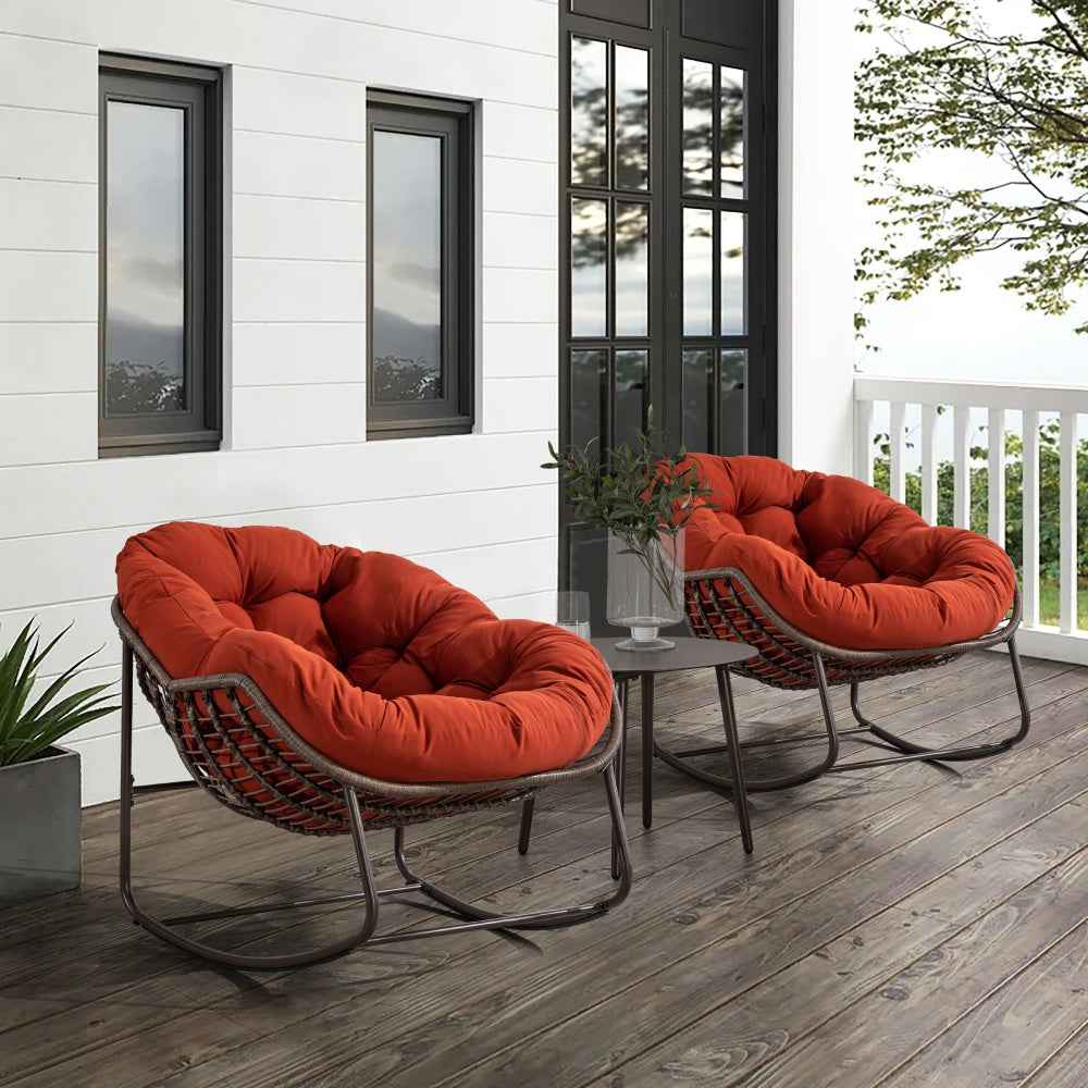 Enlinet Comfy Rocking Chair | Outdoor & Indoor Use | Orange - Default - garden furnishing