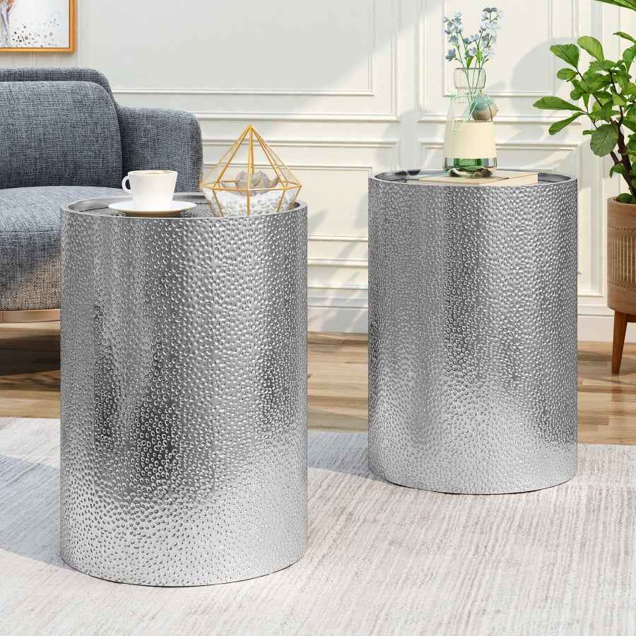 Brookhaven 2-Piece Metal Side Tables | Silver - Default - tables