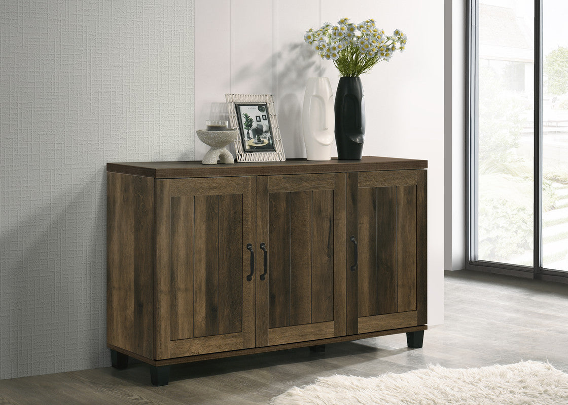 Unelind 45" Shoe Cabinet | Dark Dusty Oak - - brown cabinet wood