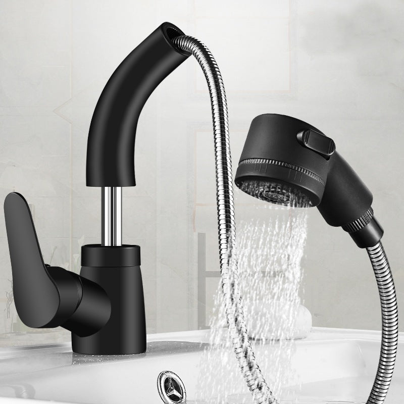 Ninfacet Pull-Out Bathroom Faucet - - black chrome pull-out single handle