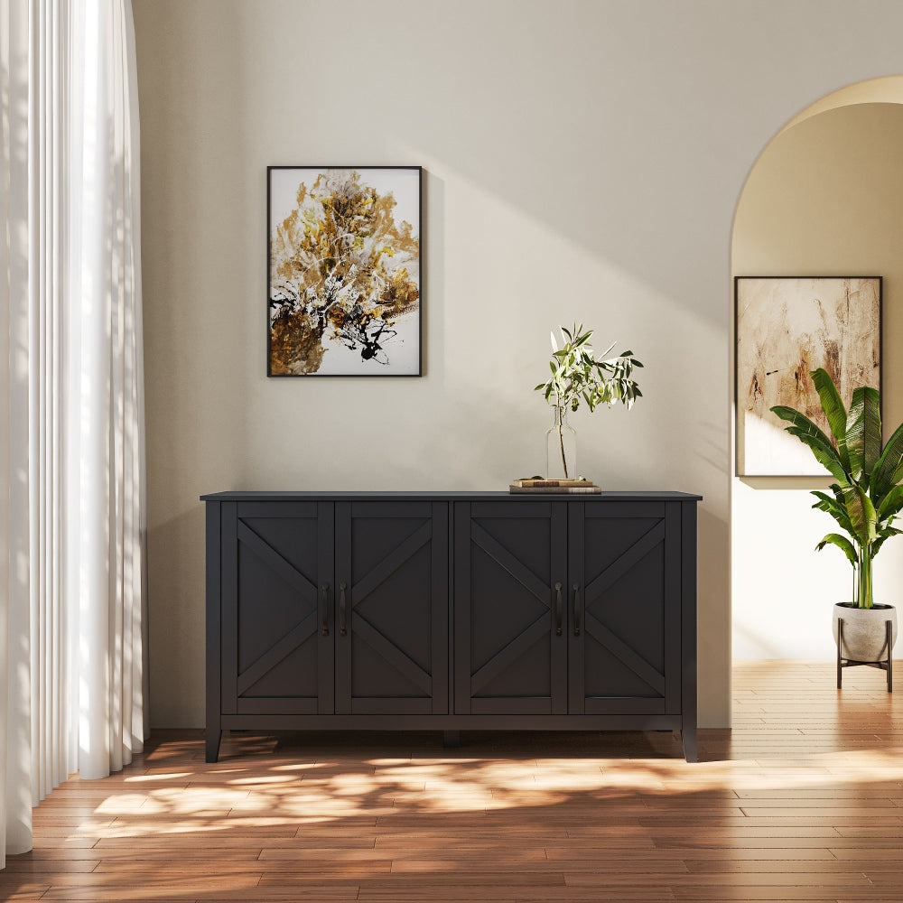 Mesmala Farmhouse Storage Cabinet | Black - Default - cabinet
