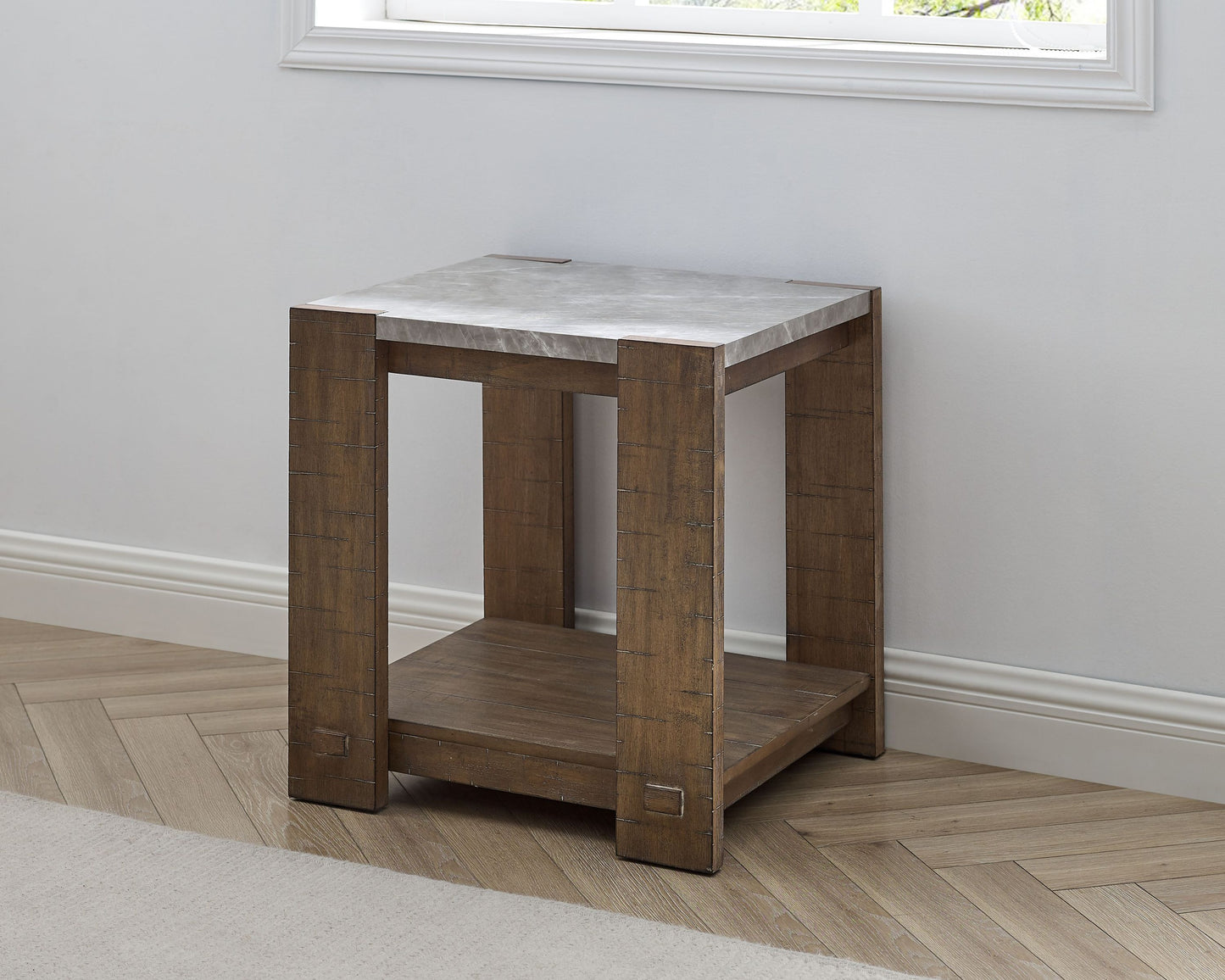 Libby Sintered Stone End Table | Brown - - tables
