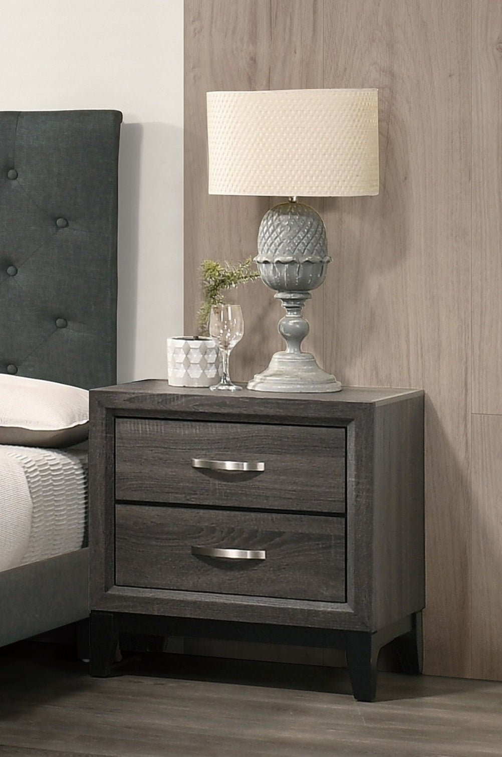Rakhamo Rustic Nightstand | Grey - Default - nightstand