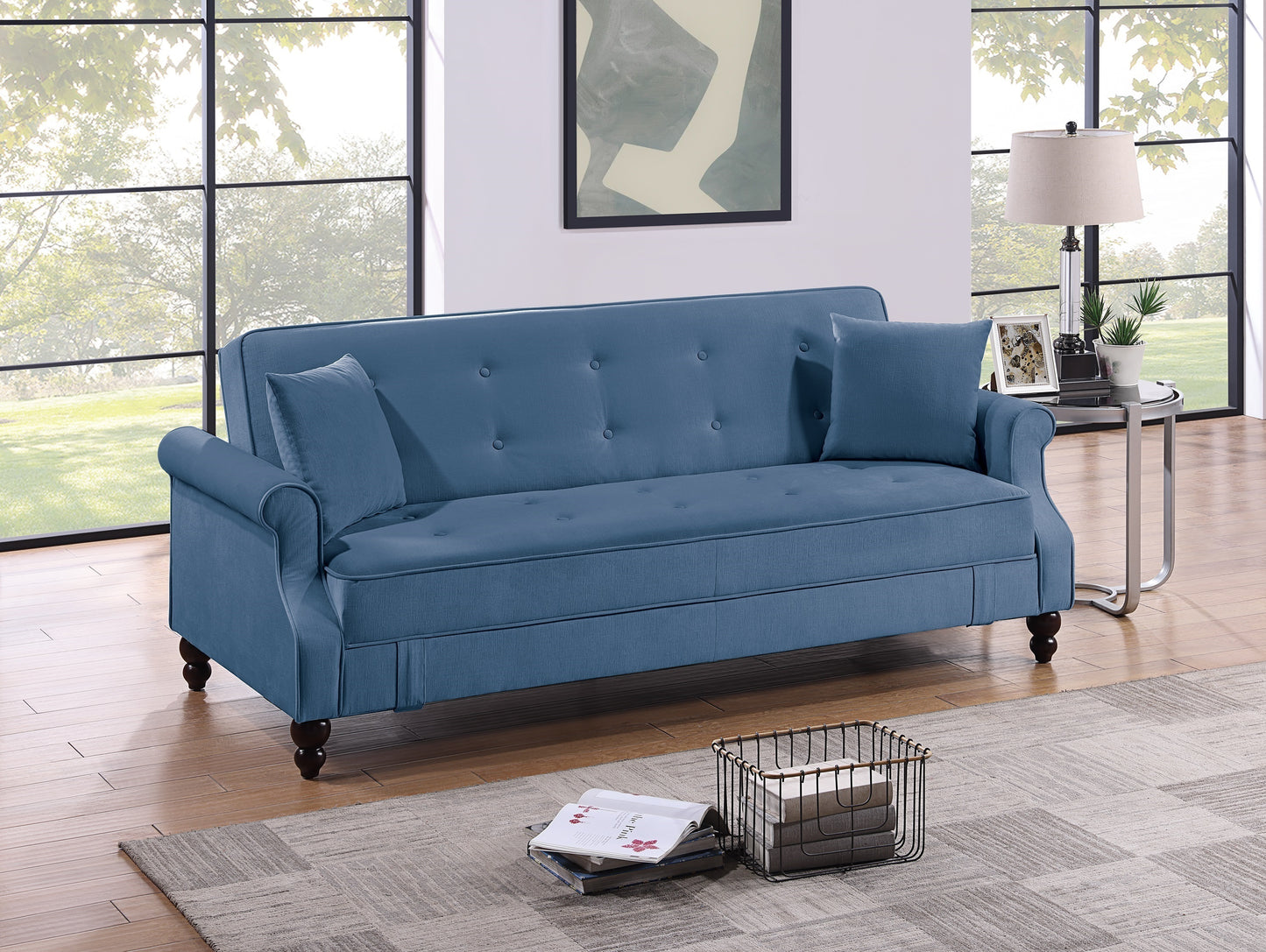 Paiazo 3-Seater Sofa | Blue - - blue sofa