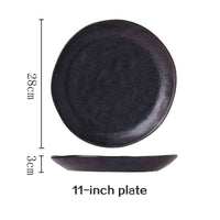 Creative Ceramic Tableware - Metallic Black 11 inches Plate - beige black grey Plate Tableware