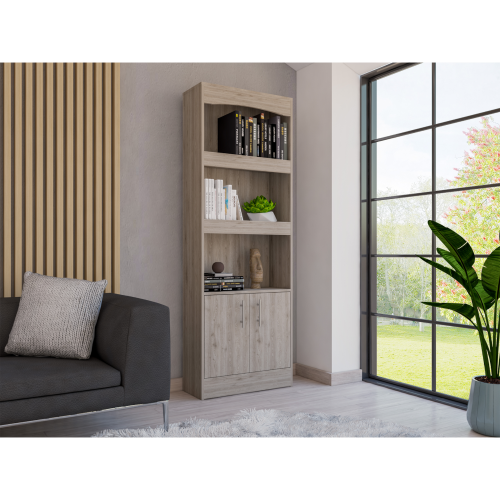 Laveca 70.8" Bookcase | Light Brown - - bookcase brown wood