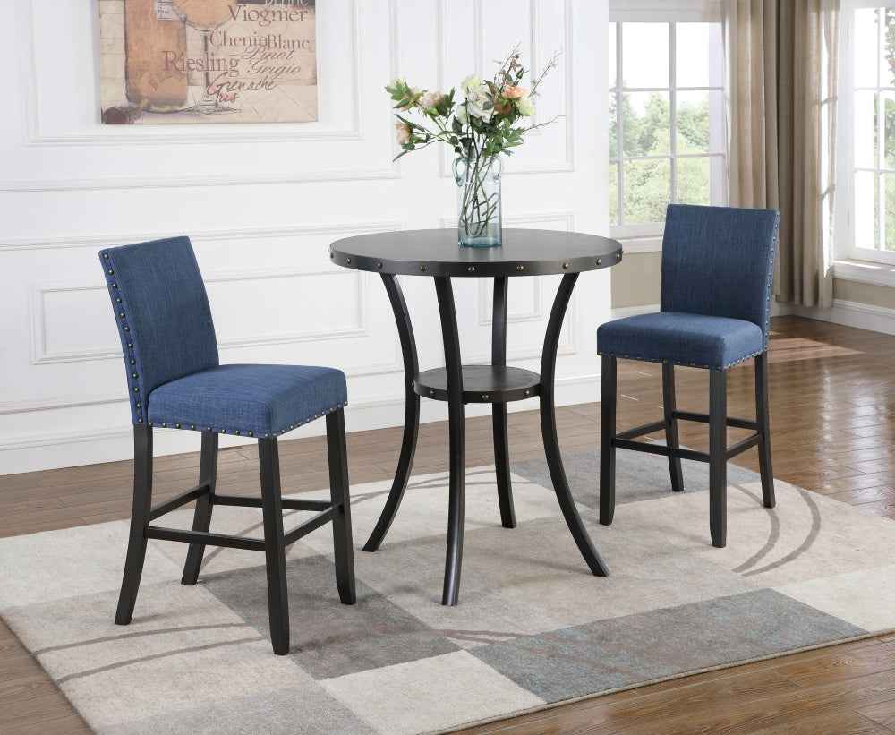 Biony Bar Table Set | Blue - Default - bar table set