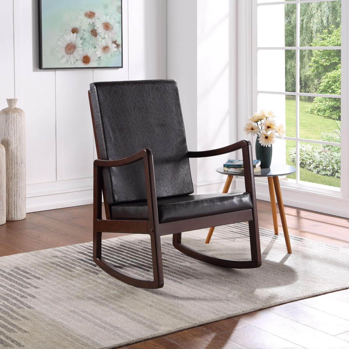 Raina Industrial Rocking Chair | Dark brown - Default - rocking chair