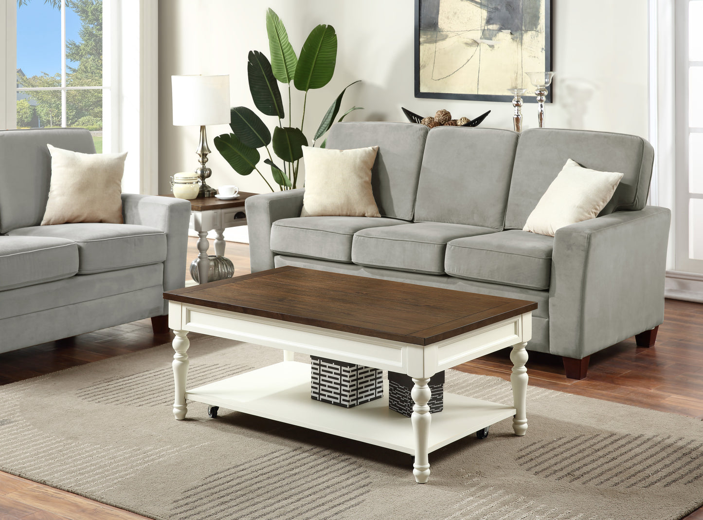 Joanna Coffee Table | Unique Color Combination White & Brown - - tables