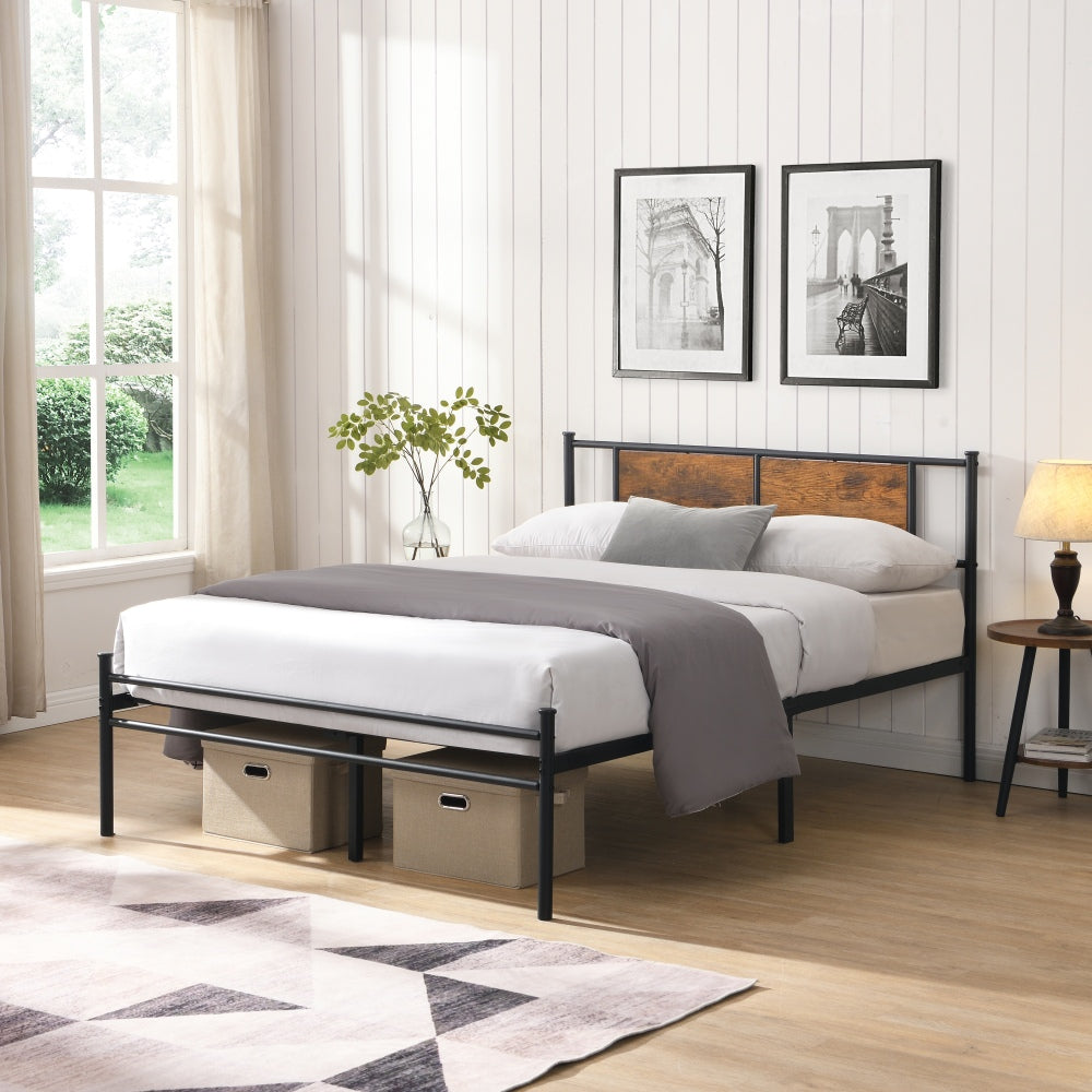 Molird King Size Metal Bedframe | Black - Default - beds