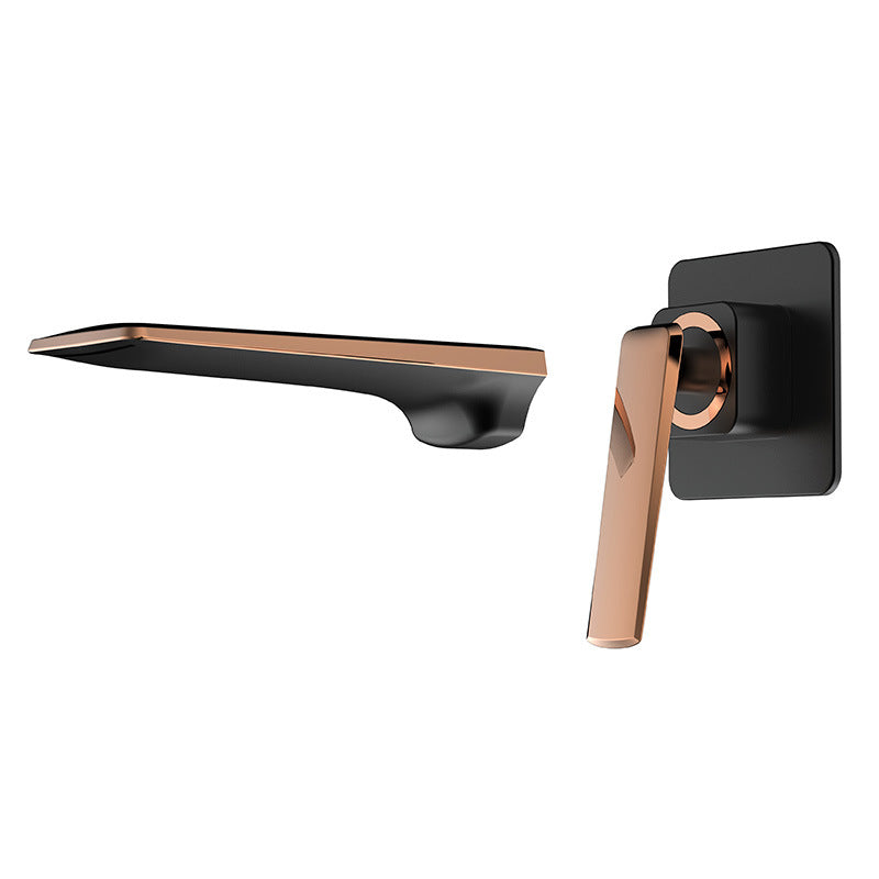 Sipulia Wall-Mount Bathroom Faucet - Black Rose Gold - black black rose gold chrome chrome silver chrome white wall mounted white gold