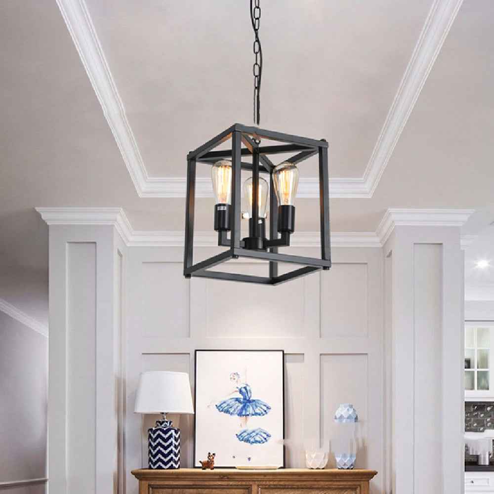 Drauyi Chandelier Light Fixture - 3 Heads - black Chandelier