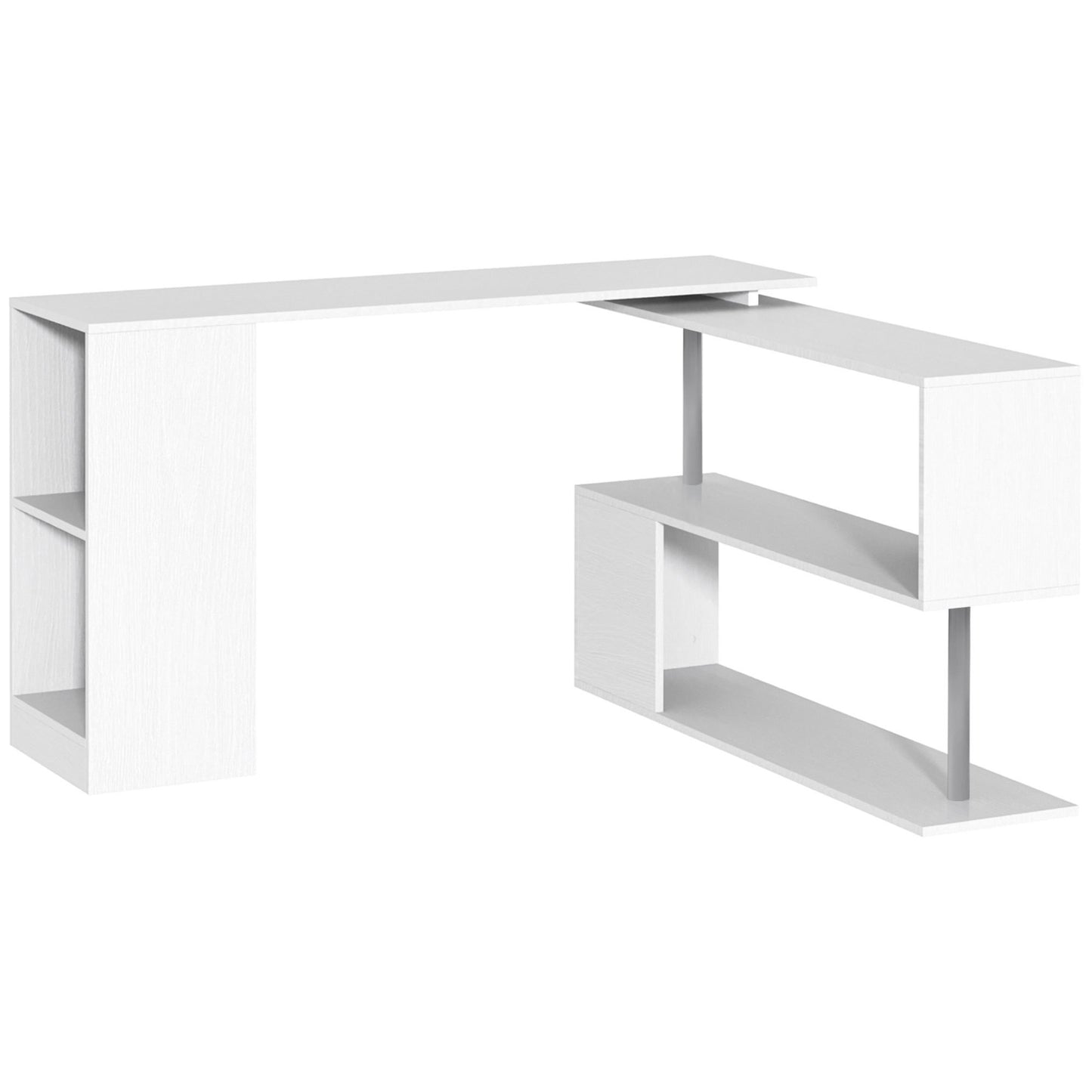 Oredro Rotating Office Desk | White - - desk office white Wood