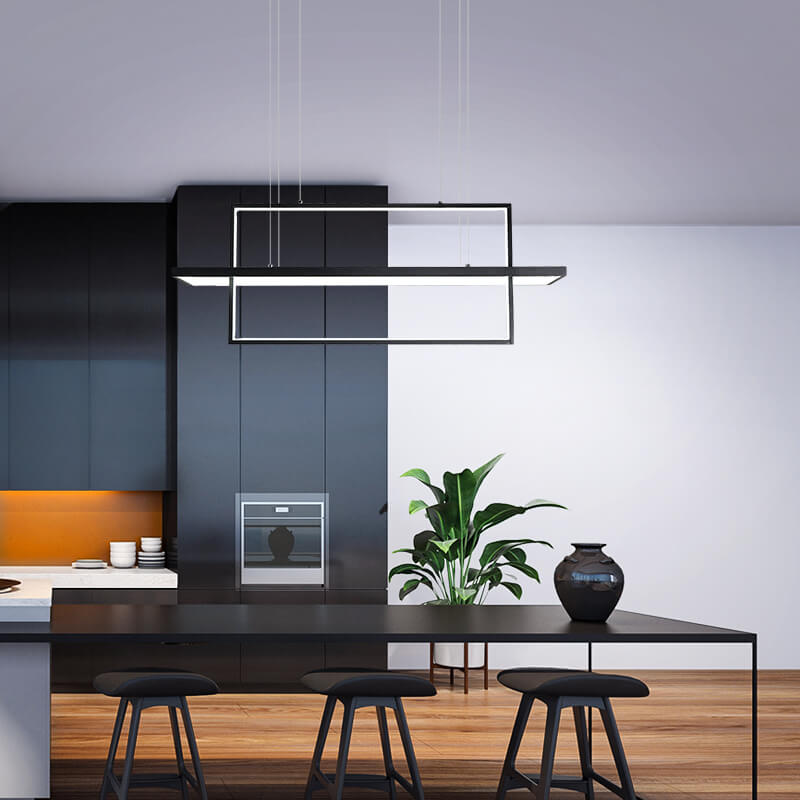 Oykon Chandelier Light Fixture - Black 2 Boxes - black Chandelier gold white