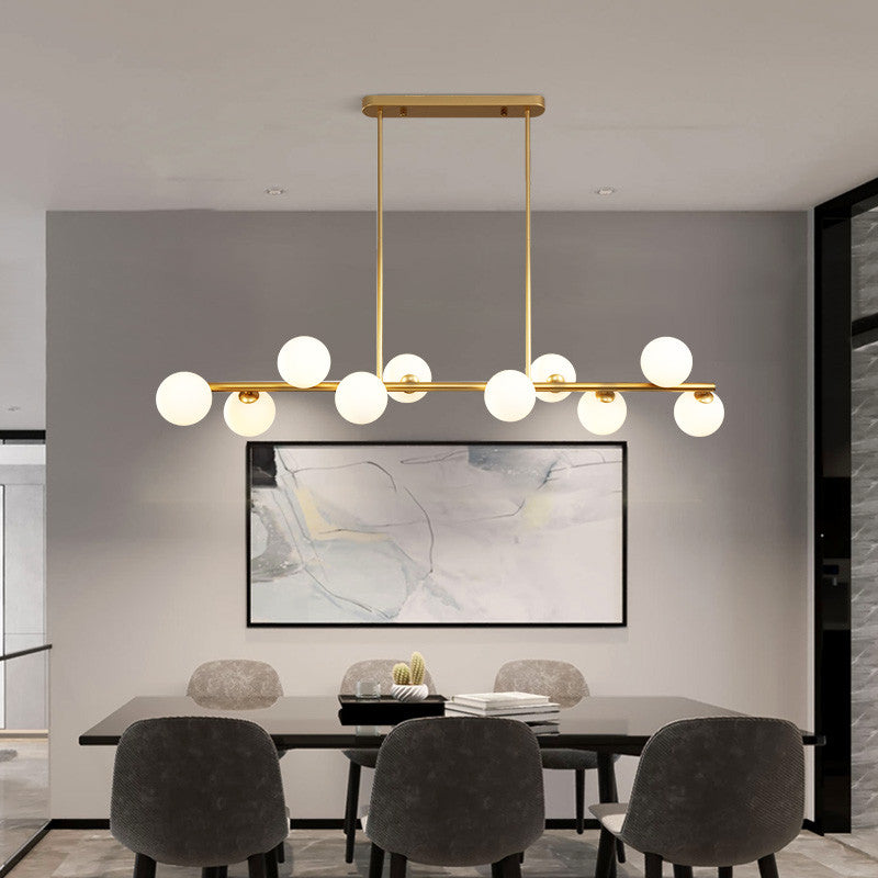 Zonal Chandelier Light Fixture - Gold 10 Heads Milky Glass - black Chandelier gold
