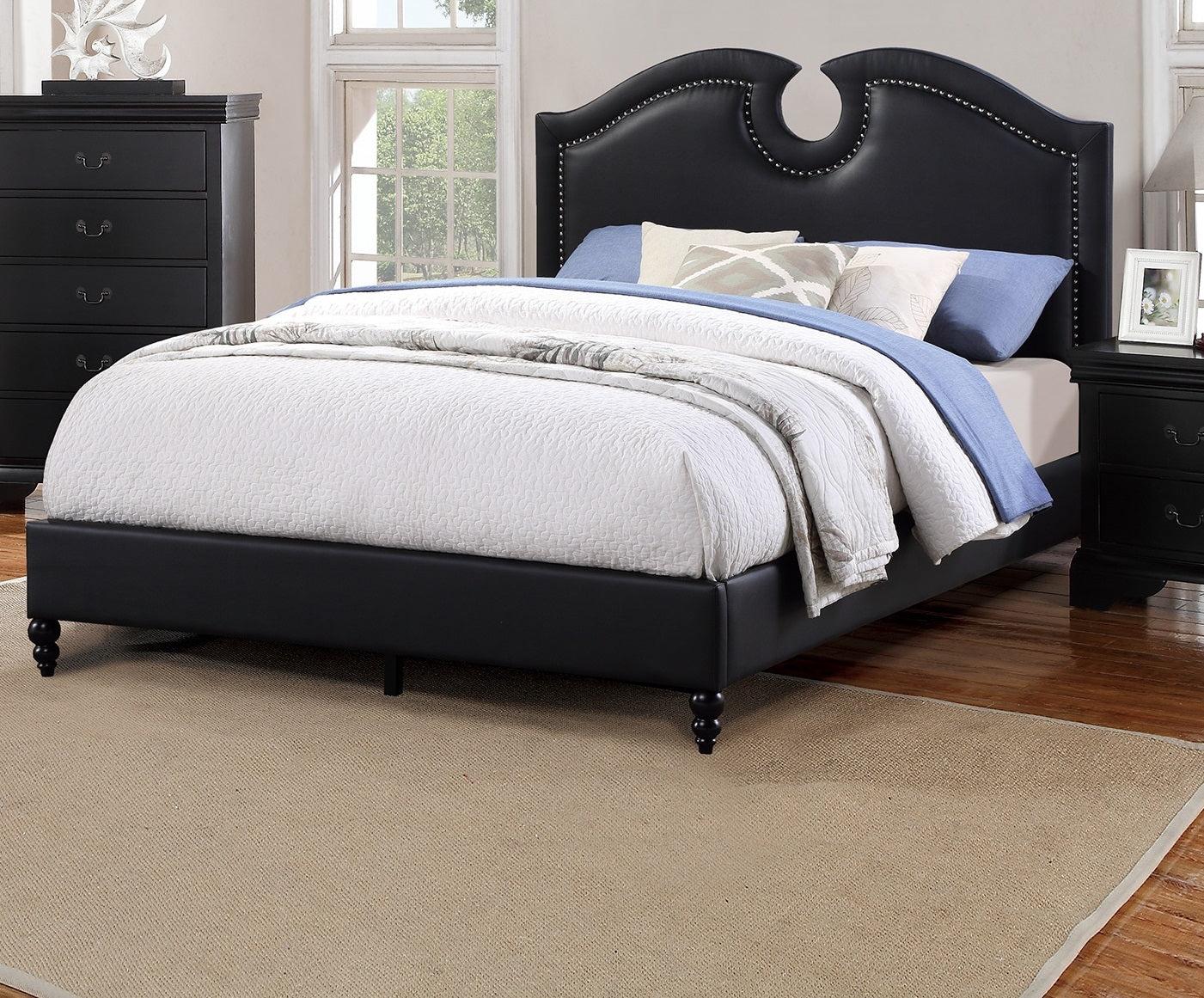 Shogorz Unique Design Queen Size Bed | Black - Default - beds