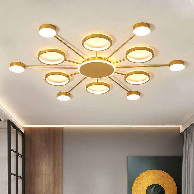 Amoria Ceiling Light Fixture - 12 Heads Gold Three Color Light - ceiling light light fixture