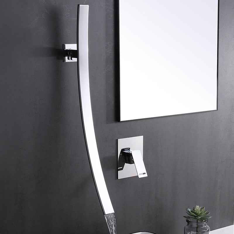 Sapulia Waterfall Bathroom Faucet - Chrome Silver - black chrome chrome silver silver wall mounted waterfall