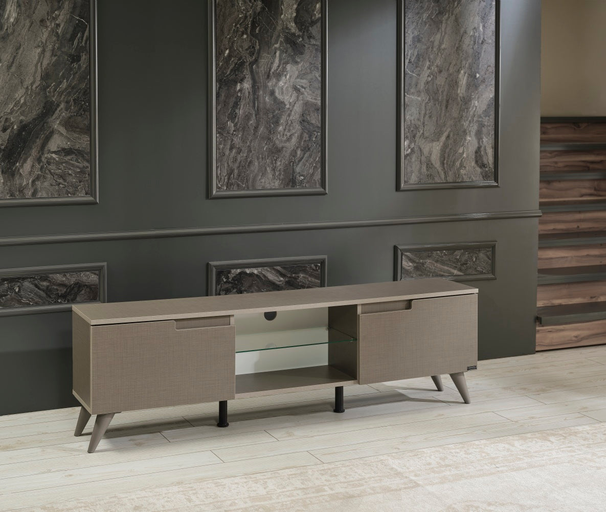Weldini Mid-Century TV Stand Cabinet | Taupe - Default - tv console