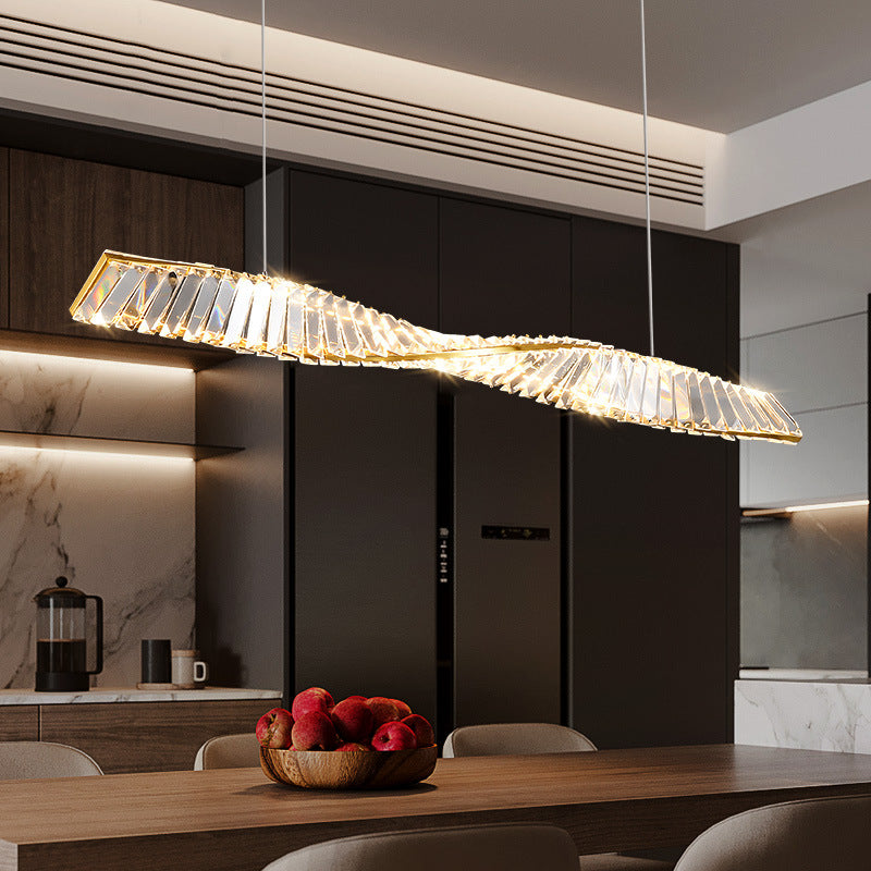 Zella Chandelier Light Fixture - 1.5m Threetone Dimming Light - Chandelier gold