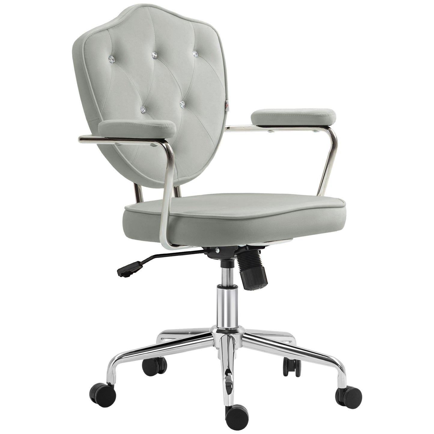 Ollend Office Chair | Gray Velvet - - chair grey office