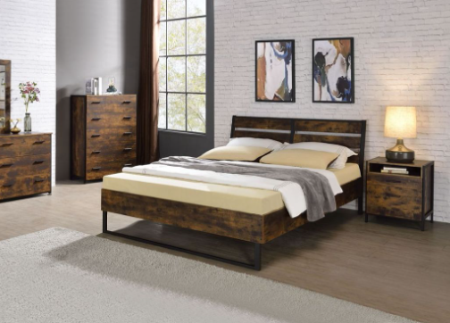 Juvanth Eastern King Size Bed | Rustic Oak - Default - beds
