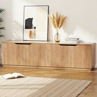 NORDIQE pine TV unit entertainment cabinet with twin deep storage cabinets and cable management holes
