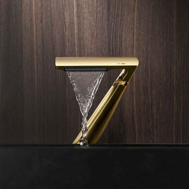 Veneta Waterfall Bathroom Faucet - - faucet gold grey silver waterfall white