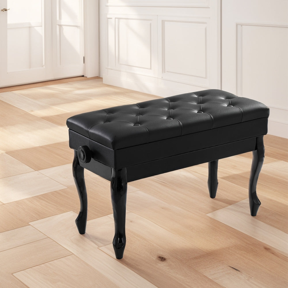 Alpha Piano Bench Stool | Black - -