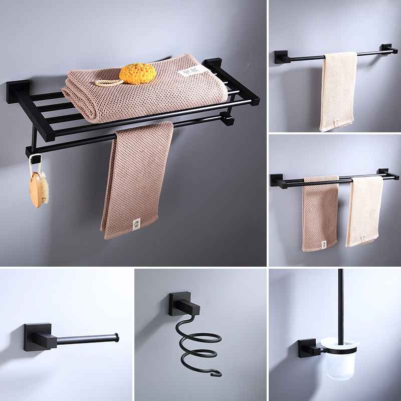 Aluminum Perforated-Free Towel Rack - - Aluminum black Rack Rail Towel Bar