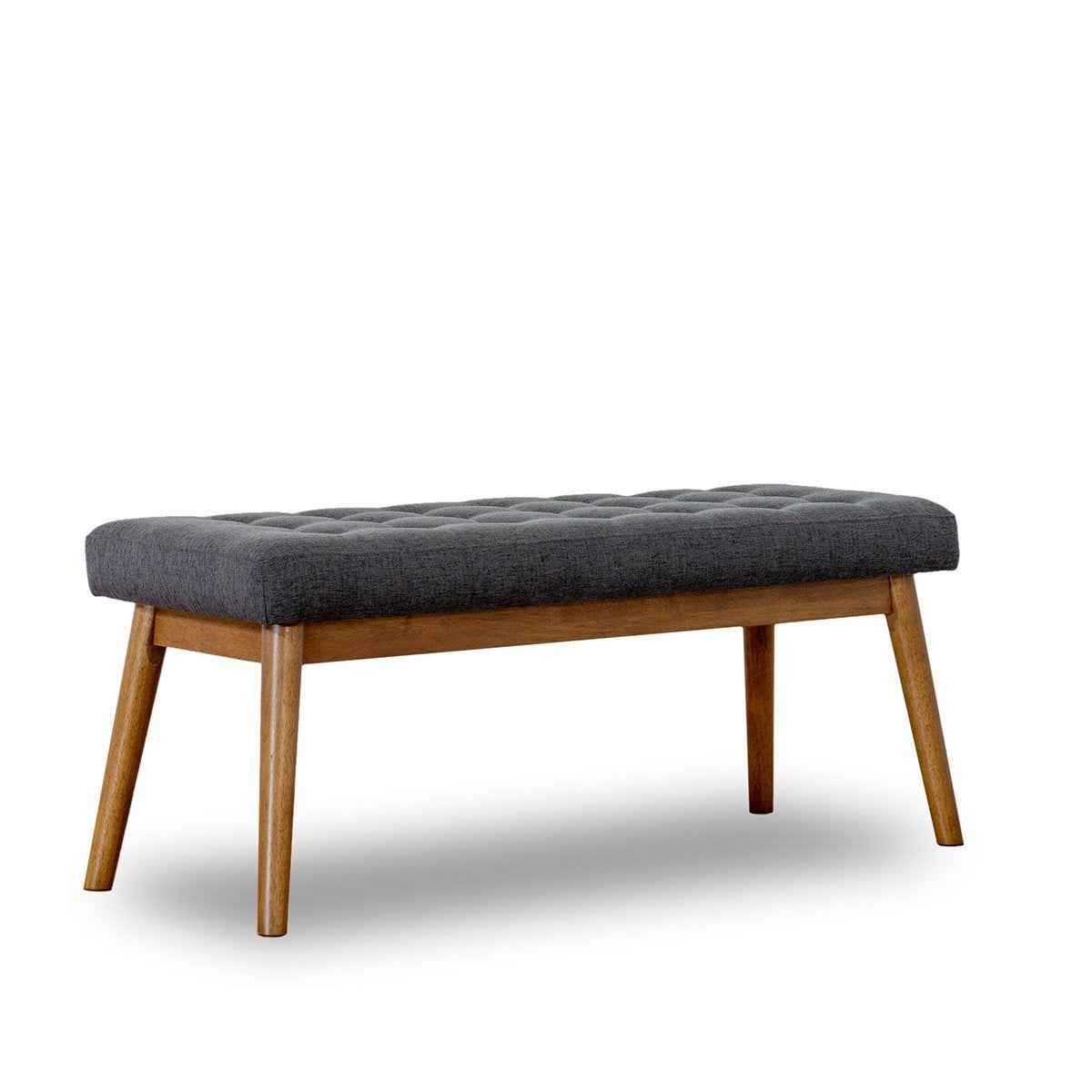 Delilah Mid-Century Bench | Grey - - bench grey