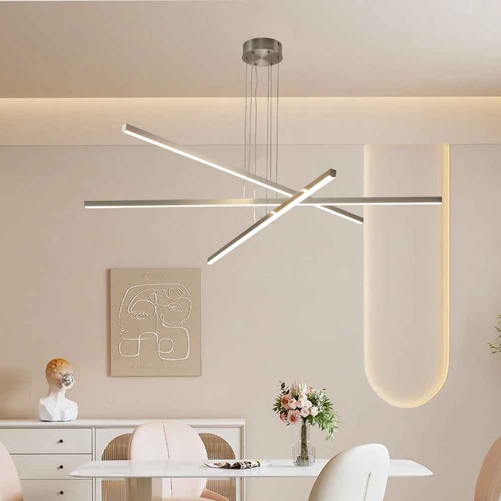 Dimalu Geometric 3-Arm Design LED Chandelier | Chrome - Default - chandeliers led